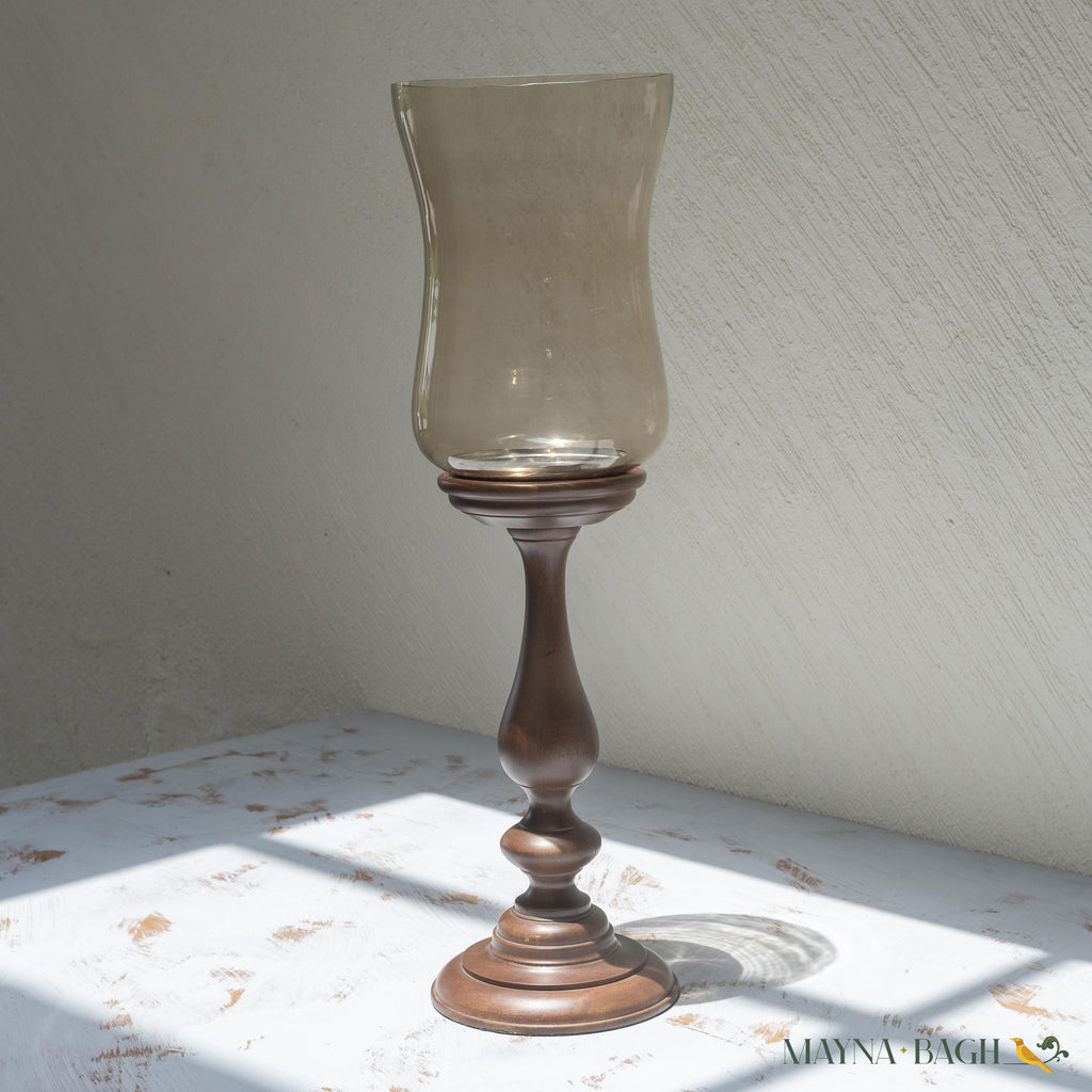 Retro Mango Wood Candle Stand