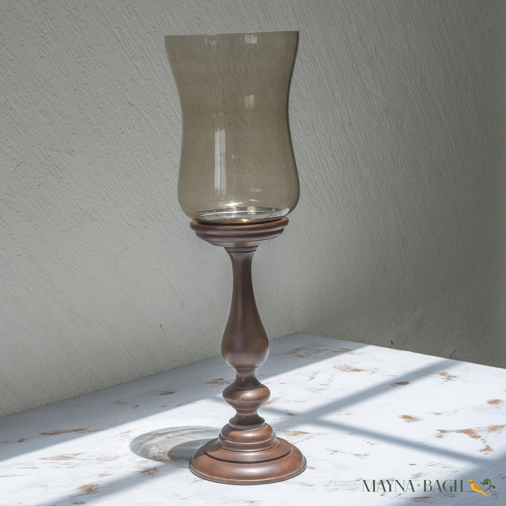 Retro Mango Wood Candle Stand