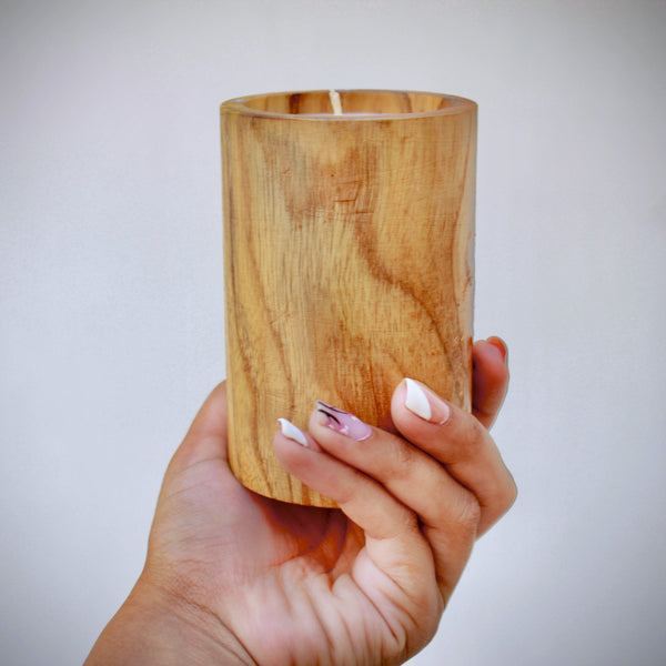 Tall Wooden Candle