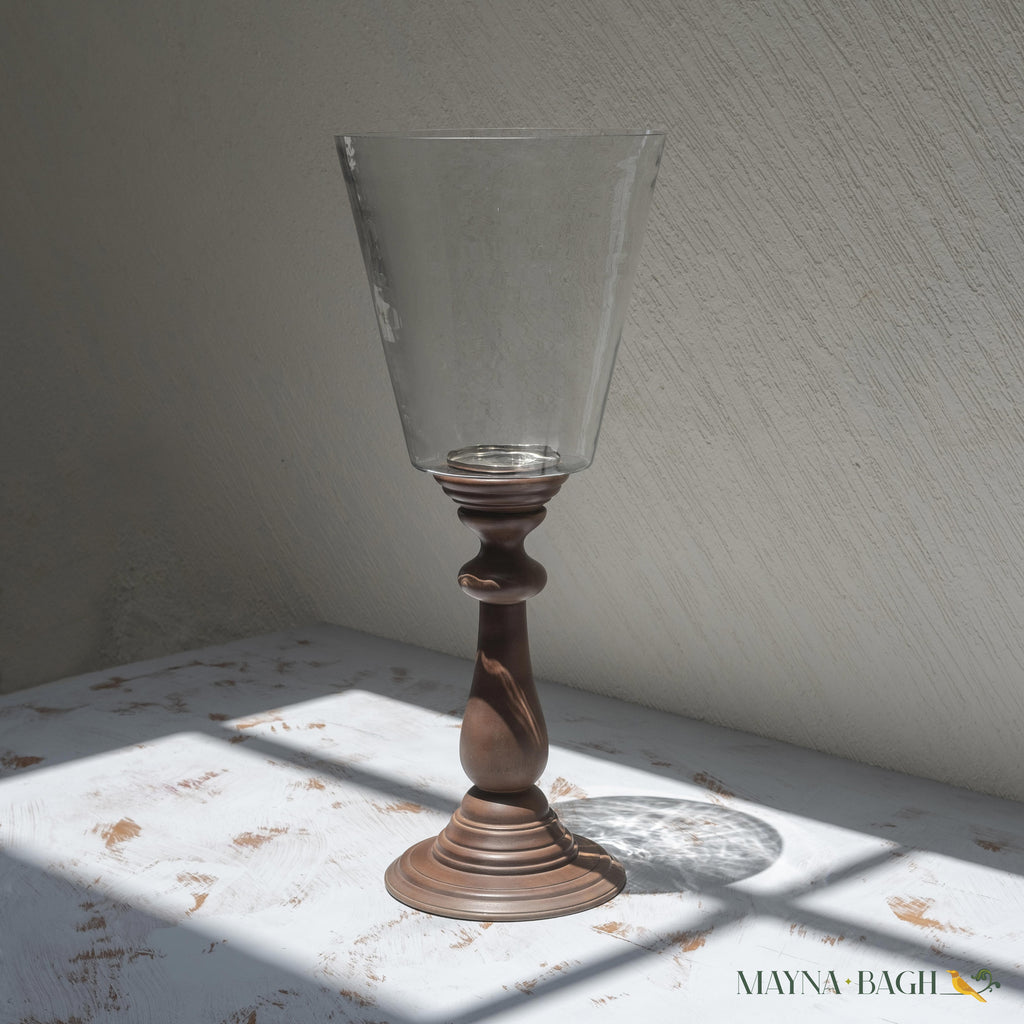 Vintage Mango Wood Candle Stand